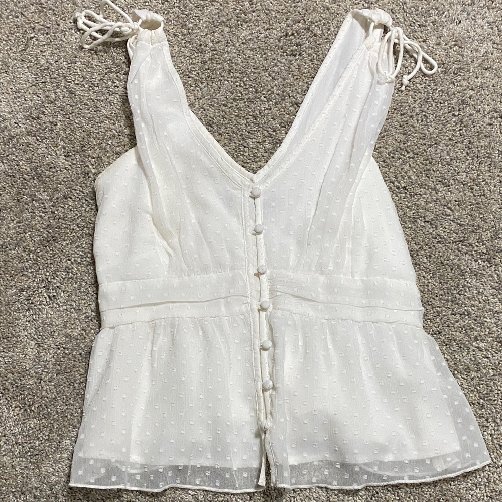 Chic White Button-Down Tank